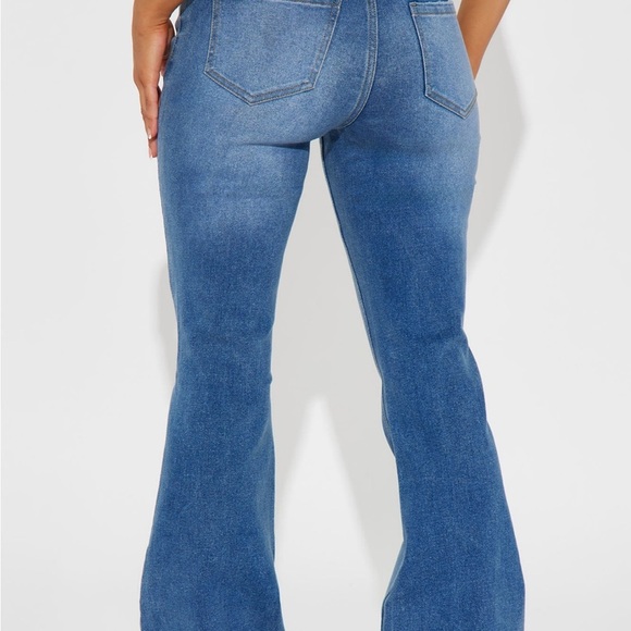 Fashion Nova Seven Heavens Stretch Flare Jeans Medium Wash Size 15 with Tags - Picture 14 of 14